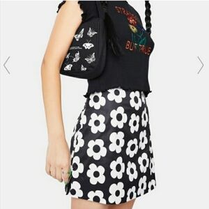 SOLD: New Dolls Kill White Flower Skirt